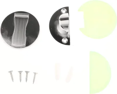 Produktbild von Magnetischer Türstopper, Ohne Bohren Bodenmontage aus Edelstahl Unsichtbarer Türhalter mit Aufkleber Selbstklebend und Schrauben Metall Magnetischer Türschnapper (Silber)