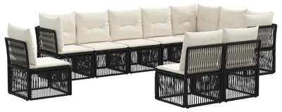 Produktbild von vidaXL Gartensofa-set 10 pcs Schwarz Poly-Rattan