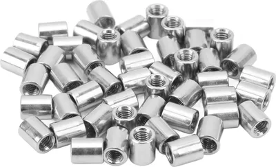Zdjęcie produktu dla 50-częściowy zestaw okrągłych nakrętek łączących M5 X 0,8 8 L10 mm z gwintem wewnętrznym Zestaw nierdzewnych nakrętek łączących do rurociągów