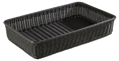 Produktbild von Polypropylenkorb mit Edelstahlrahmen, 53 x 32,5 x 10 cm, Schwarz