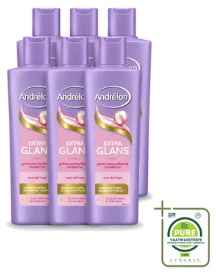 Immagine prodotto di 6 flaconi di shampoo Andrélon Extra Lucentezza, 250 ml ciascuno, confezione grande, 6 pezzi