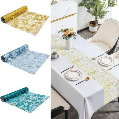 Obrázek produktu pro Zlatý lesklý kovový ubrus – svatba, oslava, festival – 28 cm × 5 m – Nový rok, Velikonoce