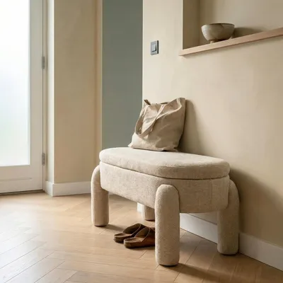 Produktbild von Giga Meubel Aufbewahrungsbank Juul - Beige - Sitzbank für den Flur - 115x52x47cm