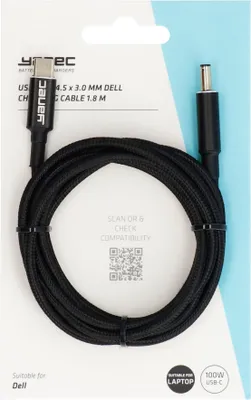 Immagine prodotto di Cavo di ricarica Yanec da USB-C a 4,5 x 3,0 mm Dell da 1,8 m