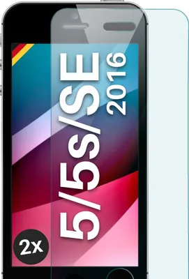 Produktbild von SCHUTZFOLIE FÜR APPLE IPHONE 5 / 5S / SE / 5C - ECHTGLAS, Stückzahl:2er Set