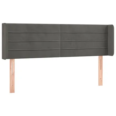 Produktbild von vidaXL Kopfteil mit Ohren Dunkelgrau 147x16x78/88 cm Samt
