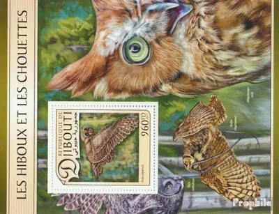 Produktbild von Briefmarken Dschibuti 2017 Mi Block 568 (kompl. Ausg.) postfrisch Eulen