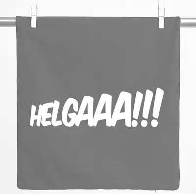 Produktbild von Huuraa Kissenbezug Helgaaa Schriftzug 40x40cm Steel Grey Baumwolle Dekokissenbezug Geschenkidee