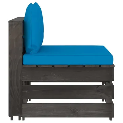 Produktbild von "2026 Aktion" Modulares Mittelsofa mit Kissen Grau Imprägniertes Holz - Gartensofas NeuMöbel285755