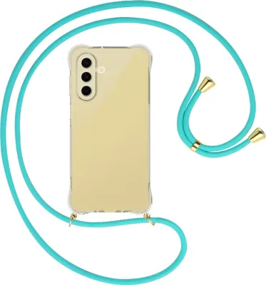 Produktbild von Handykette Backcover-Schutzhülle mit Band (Metall goldfarben) für Samsung Galaxy A26 5G - türkis