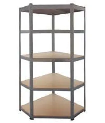 Produktbild von Eckregal im Bausatz mit 5 Holzböden - 5 Böden, Maße: cm.40x70x40x90x90x180h.