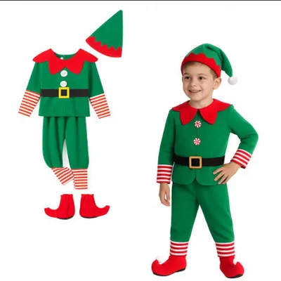 Obrázek produktu pro Dětský kostým elfa Vánoční kostým 5dílný 120 cm