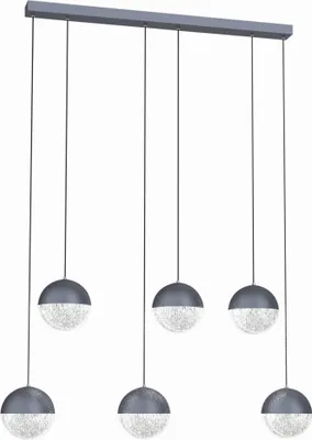 Immagine prodotto di Lampadario a LED FURNI grigio-trasparente 30 W, bianco neutro, 1900 lm, metallo, dimensioni: 120 x 91 x 15 cm, IP20, Candellux