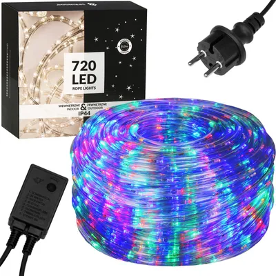 Image de SPRINGOS Tube lumineux LED 720 Chaîne lumineuse LED 31,5 mètres Programmeur 8 fonctions Alimentation IP44 Décoration de Noël Décoration de fête