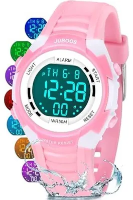 Zdjęcie produktu dla Zegarek cyfrowy dla dzieci LED 7 kolorów wodoszczelny alarm