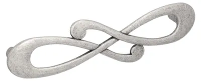 Produktbild von Griff für Möbel aus Zinklegierung, Lochabstand 128 mm, gebürstetes Silberfinish