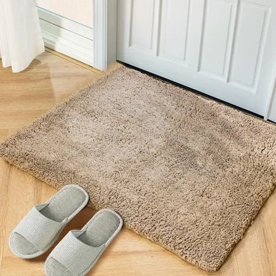 Produktbild von Teppich Hochflor Flauschig Beige 60x90 cm Schlafzimmer Wohnzimmer
