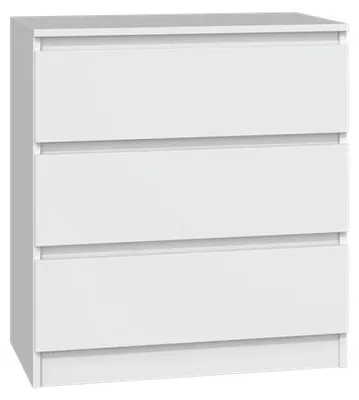Produktbild von Topeshop M3 BIEL, Weiß, 3 Schublade(n), Partikelbord, Einfarbig, Modern, Partikelbord