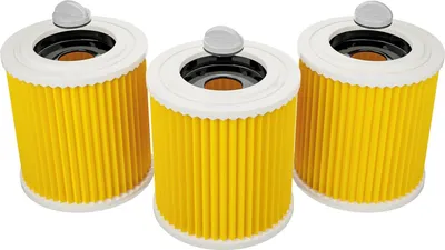Produktbild von Set mit 3 Filtern für Kärcher Staubsauger WD3 Premium, WD2, WD3P, MV2, MV3 – WD3 Ersatzfilter – 6.414-552.0