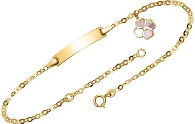 Produktbild von ID Armband 14K Gold mit Kleeblatt von JEWLIX
