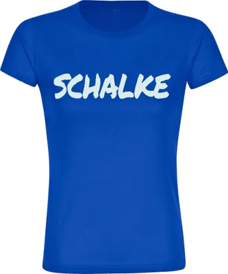 Produktbild von multifanshop Damen T-Shirt - Schalke - Textmarker, blau, Größe XXL