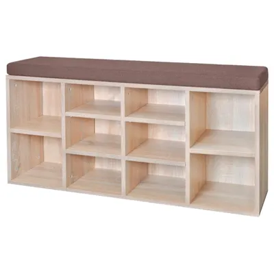 Image de Banc de rangement à chaussures 10 compartiments Couleur chêne