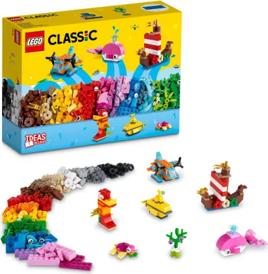 Produktbild von LEGO 11018 Classic Kreativer Meeresspaß, Kreativ-Set mit Bausteinen