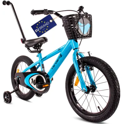Produktbild von Sun Baby Verdant Rowan Kinderfahrrad Jungen Fahrrad Stützräder 12 14 16 Zoll ab 4-6 Jahre BMX Kinder Fahhrad (16 Zoll, blau)