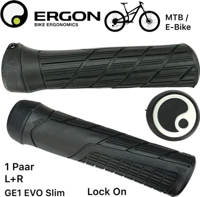 Produktbild von Ergon Fahrrad Griffe GE1 Evo Slim Lock On MTB Griffe OEM Schwarz