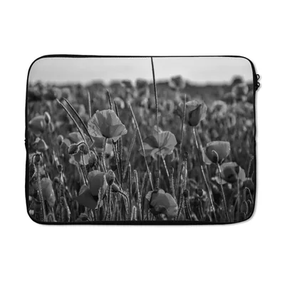 Produktbild von MuchoWow® Laptop Hülle 13 Zoll Blumen - Mohnblumen - Natur - Rot Laptoptasche - Laptophülle - Sleeve - Rundumschutz