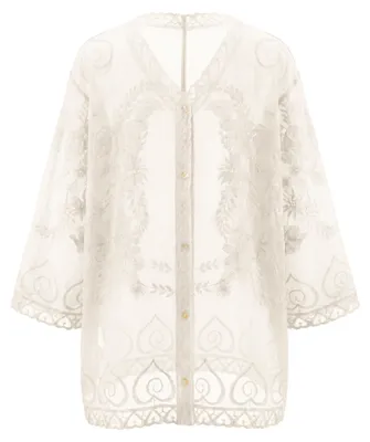 Produktbild von Damen Bluse aus 100% Baumwolle, Weiß, Größe L