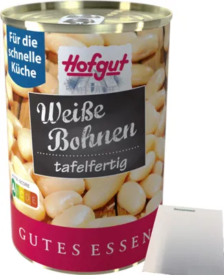 Produktbild von Hofgut Weiße Bohnen (425ml Dose) + usy Block