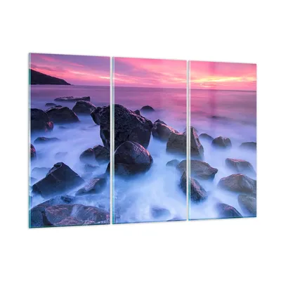Produktbild von Bilder auf glas - Strand ufer wolken dämmerung - 105x70cm - Glasbilder - Wandbilder - Kunstdruck - zum Aufhängen bereit - Wanddekoration aus Glas - Glas Bilder - Wandbild auf Glas - GCE105x70-2409