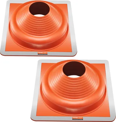 Obrázok produktu pre VEVOR 2-dielny potrubný golier pre potrubie s priemerom 170-355 mm, silikónový strešný kanál, strešná tesniaca príruba -74°C-225°C, kovová základňa