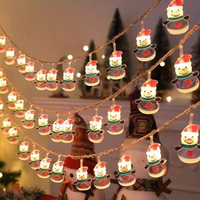 Produktbild von Weihnachtsbeleuchtung Schneemann USB 10m 80 Lampen warmweiß