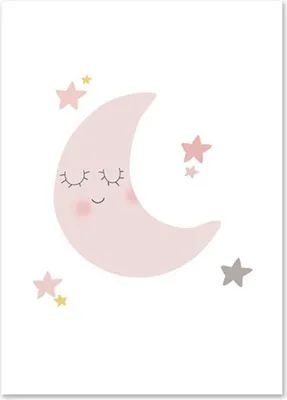 Produktbild von TPFLiving Kunstdruck LW-1014 (OHNE RAHMEN) Poster - Leinwand - Wandbild - Hochauflösender Giclée-Druck, langlebig und hochwertig - Mond, Sterne, Pandabär für Kinderzimmer -  - Größe: 30x42cm