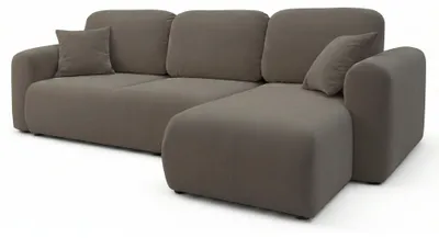 Produktbild von Selsey OLIDO – Ecksofa mit Schlaffunktion, universal, Dunkelbeige-Samt