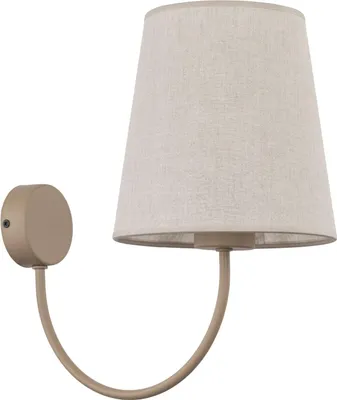 Produktbild von Wandleuchte Metall Stoff E27 34 cm hoch Beige Modern Wandlampe