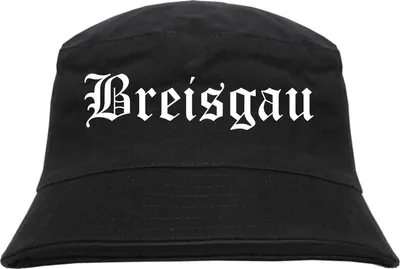 Produktbild von Breisgau Fischerhut - Altdeutsch - bedruckt - Bucket Hat Anglerhut Hut Schwarz L/XL