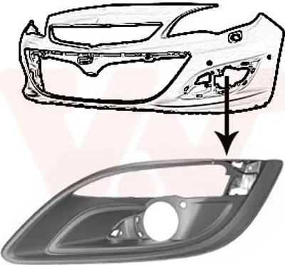 Produktbild von VAN WEZEL Lüftungsgitter Grill Stoßfänger für OPEL Astra J Sports Tourer (P10) mit Loch/Löchern für Nebellampen ohne Löcher für Zier-/Stoßleiste