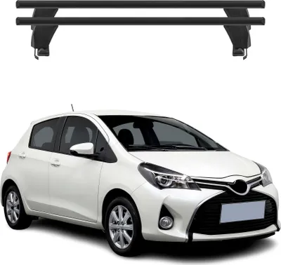 Image de Menabo Barres de toit Transversales pour Toyota Yaris 2011-2020 Noir ABE 2x