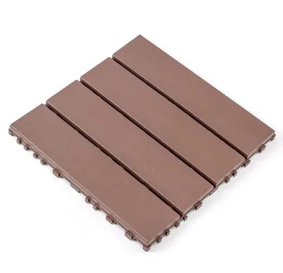 Productafbeelding van Kunststof vloertegels, 44 stuks, 30x30 cm (12x12 inch), waterdicht, weerbestendig, geschikt voor binnen- en buitengebruik, terras, balkon. Rood+bruin