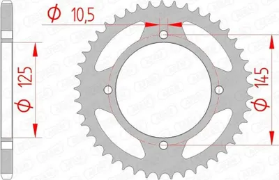 Immagine prodotto di SP 1074444007 Pignone posteriore standard AFAM in acciaio 12505 - 520 per YAMAHA XT 600