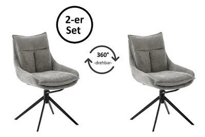 Produktbild von Küchenstuhl >PARKER< (2-er Set) in Anthrazit, Polyester - 57x85x65cm (BxHxT)