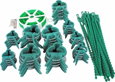 Produktbild von Jardinion Jardinion Pflanzenclip Set 61-teilig Pflanzstäbe Pflanzenhalter Rankhilfe Grün Set 61-teilig Pflanzenhalter, Rankenhilfe, Pflanzbefestigung