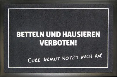 Produktbild von Fussmatte 'Betteln & Hausieren' 40x60cm