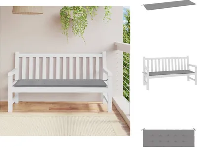 Immagine prodotto di vidaXL Cuscino per panchina da giardino grigio 150x50x3 cm Tessuto Oxford - Cuscino per seduta