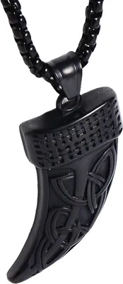 Produktbild von Herren Halskette Fangzahn - Schwarz aus Edelstahl KP20483