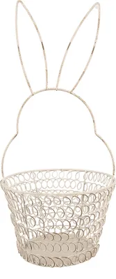 Produktbild von Clayre & Eef Aufbewahrungskorb Kaninchen Ø 15x34 cm Weiß Metall