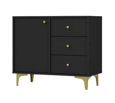 Image de Commode IROS 1 - noir graphite / or